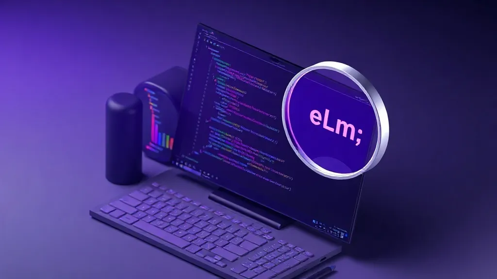 Isometric 3D rendering of a developer's workstation, dark mode IDE open, showing Python code with LLM outputs, a stylize